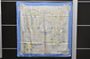 Authentic HERMES Carre 90 Scarf "L'AIR MARIN" Silk Blue 9759C