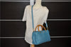 Auth GUCCI Bamboo Shopper Medium 2Way Shoulder Hand Bag Leather Light Blue 9760D