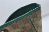 Authentic GUCCI Shoulder Tote Bag GG Canvas Leather 113017 Beige Green 9762D