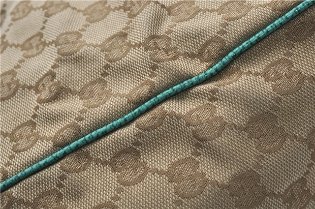 Authentic GUCCI Shoulder Tote Bag GG Canvas Leather 113017 Beige Green 9762D