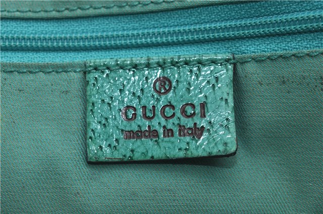 Authentic GUCCI Shoulder Tote Bag GG Canvas Leather 113017 Beige Green 9762D