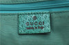 Authentic GUCCI Shoulder Tote Bag GG Canvas Leather 113017 Beige Green 9762D
