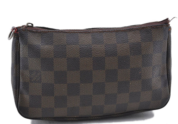 Auth Louis Vuitton Damier Pochette Accessoires Clutch Pouch N51985 LV Junk 9778C