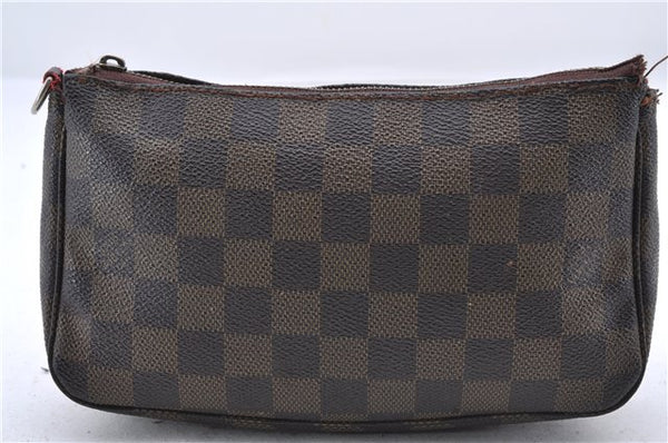 Auth Louis Vuitton Damier Pochette Accessoires Clutch Pouch N51985 LV Junk 9778C