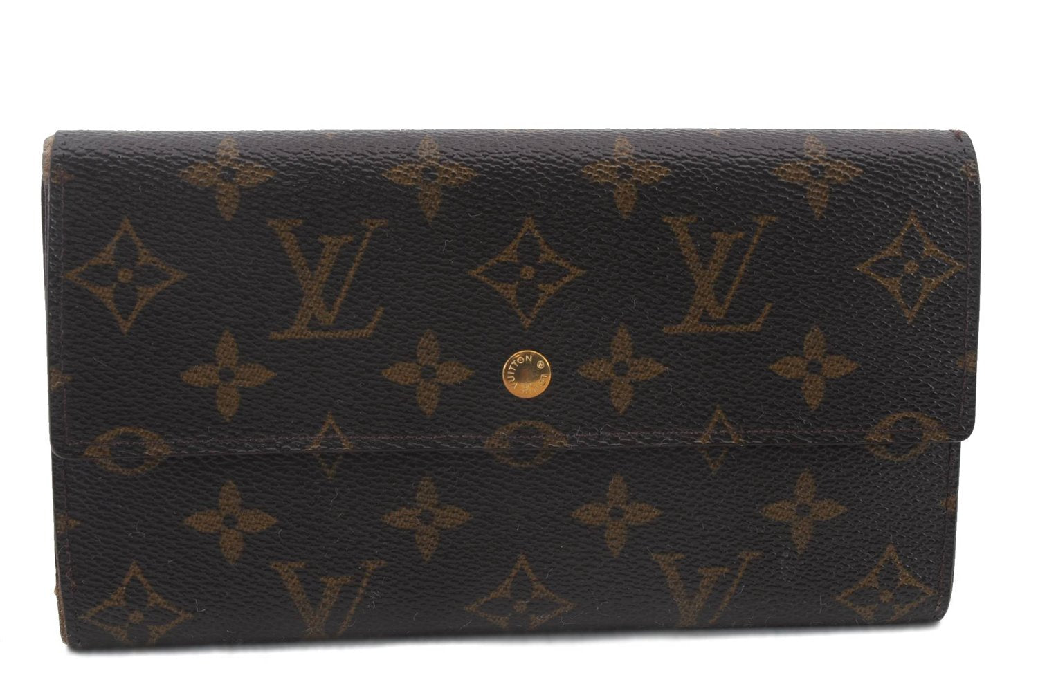 Auth Louis Vuitton Monogram Portefeuille International Wallet M61217 LV 9779C