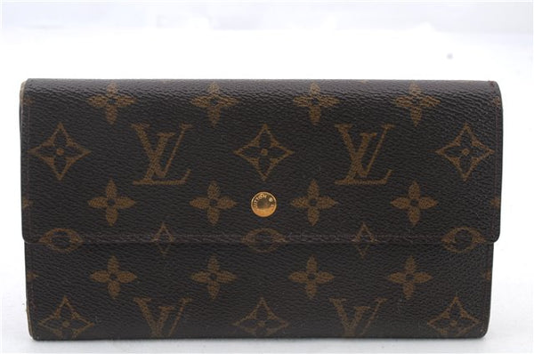 Auth Louis Vuitton Monogram Portefeuille International Wallet M61217 LV 9779C