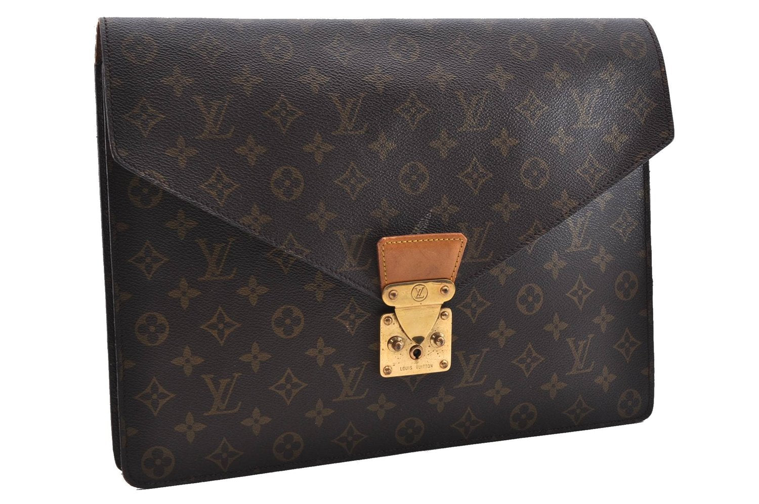 Auth Louis Vuitton Monogram Porte Documents Senateur Briefcase M53335 LV 9782C