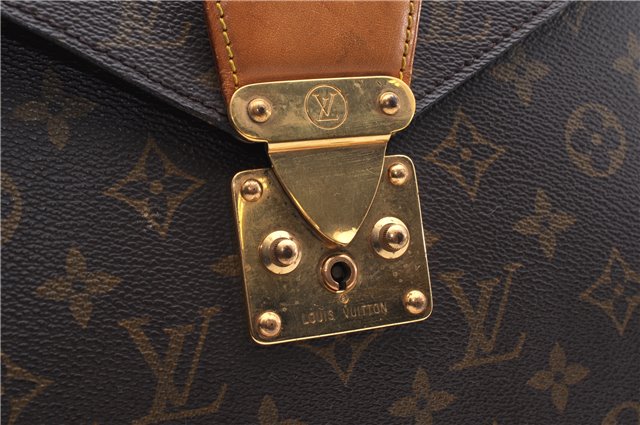 Auth Louis Vuitton Monogram Porte Documents Senateur Briefcase M53335 LV 9782C