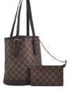 Authentic Louis Vuitton Damier Marais Bucket Shoulder Tote Bag N42240 LV 9784E