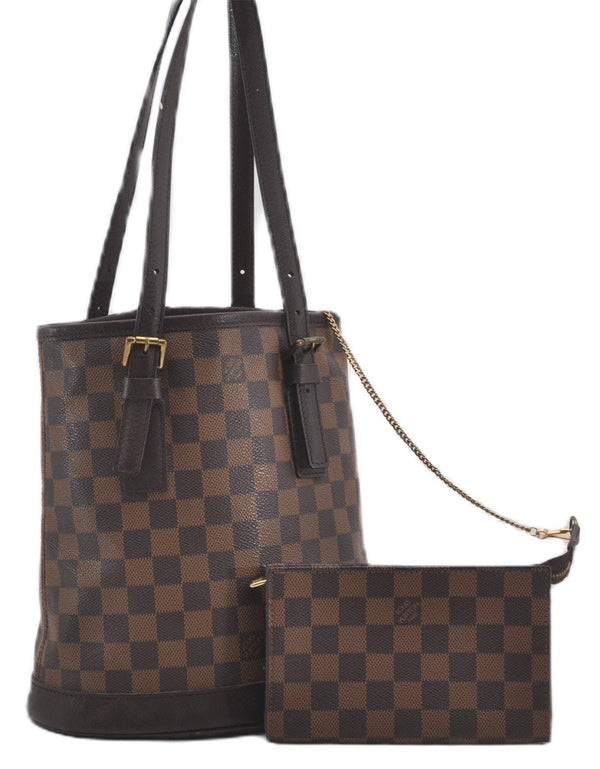 Authentic Louis Vuitton Damier Marais Bucket Shoulder Tote Bag N42240 LV 9784E