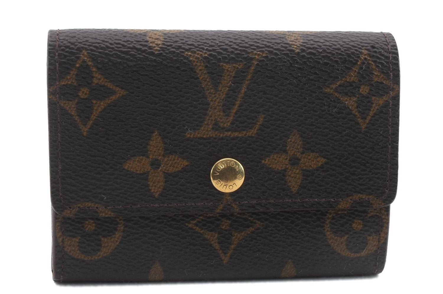 Authentic Louis Vuitton Monogram Porte Monnaie Plat Coin Case M61930 LV 9788C