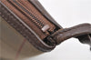 Authentic Burberrys Check Shoulder Cross Body Bag Canvas Leather Khaki 9789C