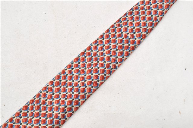 Authentic HERMES Necktie Dots Pattern Silk 7943MA Red Ivory Multicolor Box 9792C