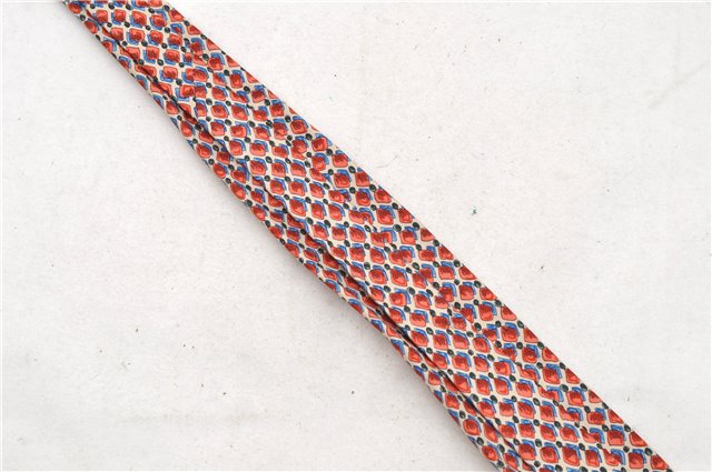 Authentic HERMES Necktie Dots Pattern Silk 7943MA Red Ivory Multicolor Box 9792C