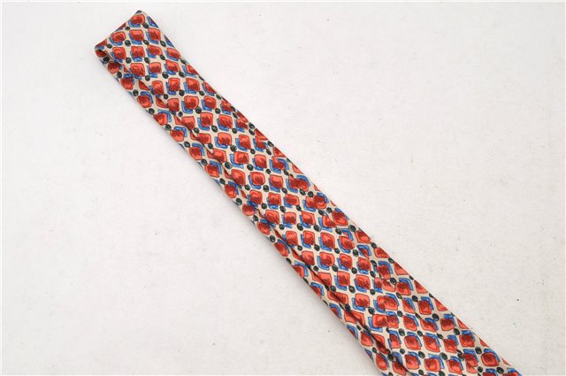 Authentic HERMES Necktie Dots Pattern Silk 7943MA Red Ivory Multicolor Box 9792C