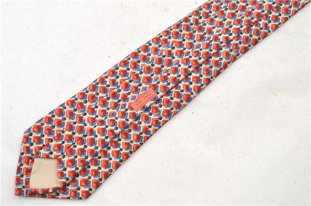 Authentic HERMES Necktie Dots Pattern Silk 7943MA Red Ivory Multicolor Box 9792C