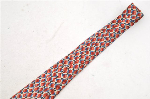 Authentic HERMES Necktie Dots Pattern Silk 7943MA Red Ivory Multicolor Box 9792C