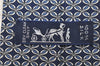 Authentic HERMES Necktie Interlocking Circles Pattern Silk 7064TA Blue Box 9793C