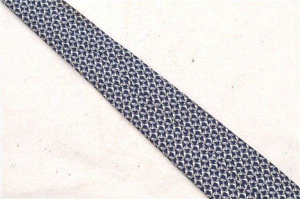 Authentic HERMES Necktie Chaine dAncre Pattern Silk 685OA Navy Blue Box 9794C