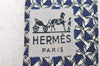 Authentic HERMES Necktie Chaine dAncre Pattern Silk 685OA Navy Blue Box 9794C