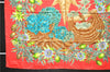 Authentic HERMES Carre 90 Scarf "PASSIFLORES" Silk Red 9796C