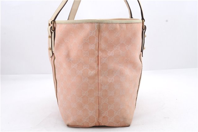 Auth GUCCI Sherry Line Shoulder Tote Bag GG Canvas Leather 139260 Pink 9798C