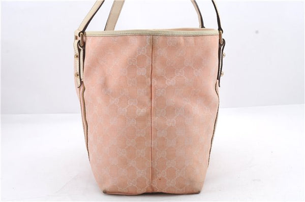 Auth GUCCI Sherry Line Shoulder Tote Bag GG Canvas Leather 139260 Pink 9798C