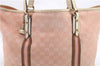 Auth GUCCI Sherry Line Shoulder Tote Bag GG Canvas Leather 139260 Pink 9798C