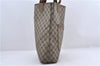 Authentic GUCCI Web Sherry Line Shoulder Tote Bag PVC Leather Brown 9800C