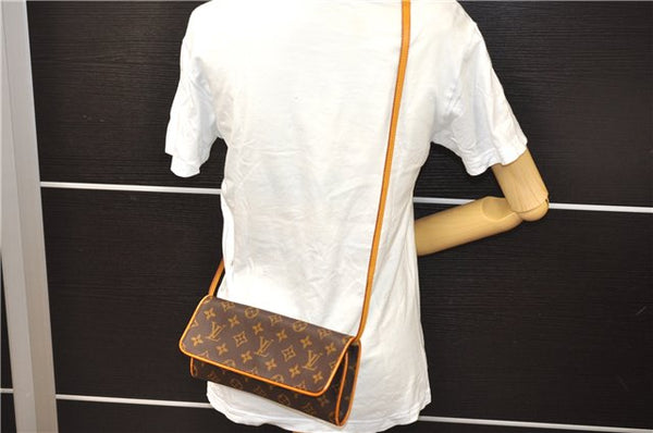 Authentic Louis Vuitton Monogram Pochette Twin GM Shoulder Bag M51852 LV 9804C