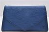 Authentic Louis Vuitton Epi Arts Deco PM Clutch Hand Bag Purse Blue LV 9805C