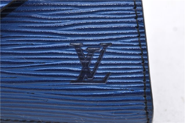 Authentic Louis Vuitton Epi Arts Deco PM Clutch Hand Bag Purse Blue LV 9805C