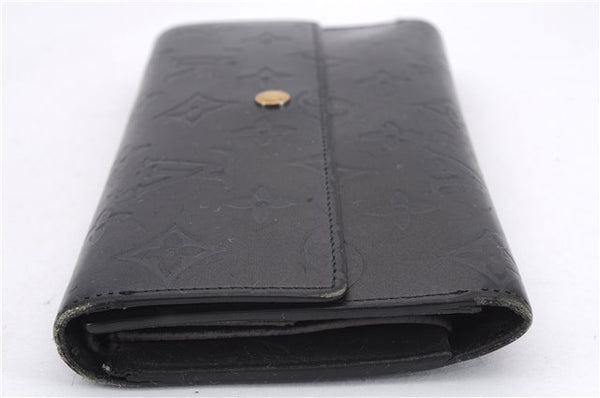 Louis Vuitton Monogram Mat Porte Tresor International Wallet M65102 Black 9820D