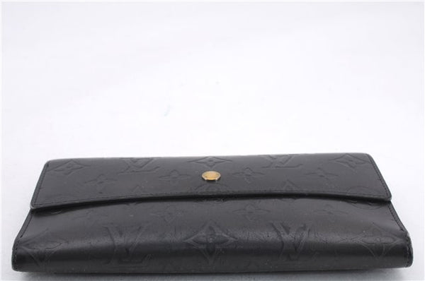 Louis Vuitton Monogram Mat Porte Tresor International Wallet M65102 Black 9820D