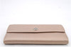 Authentic CHANEL Leather Long Wallet Purse CoCo Mark Beige Gold Box 9823C