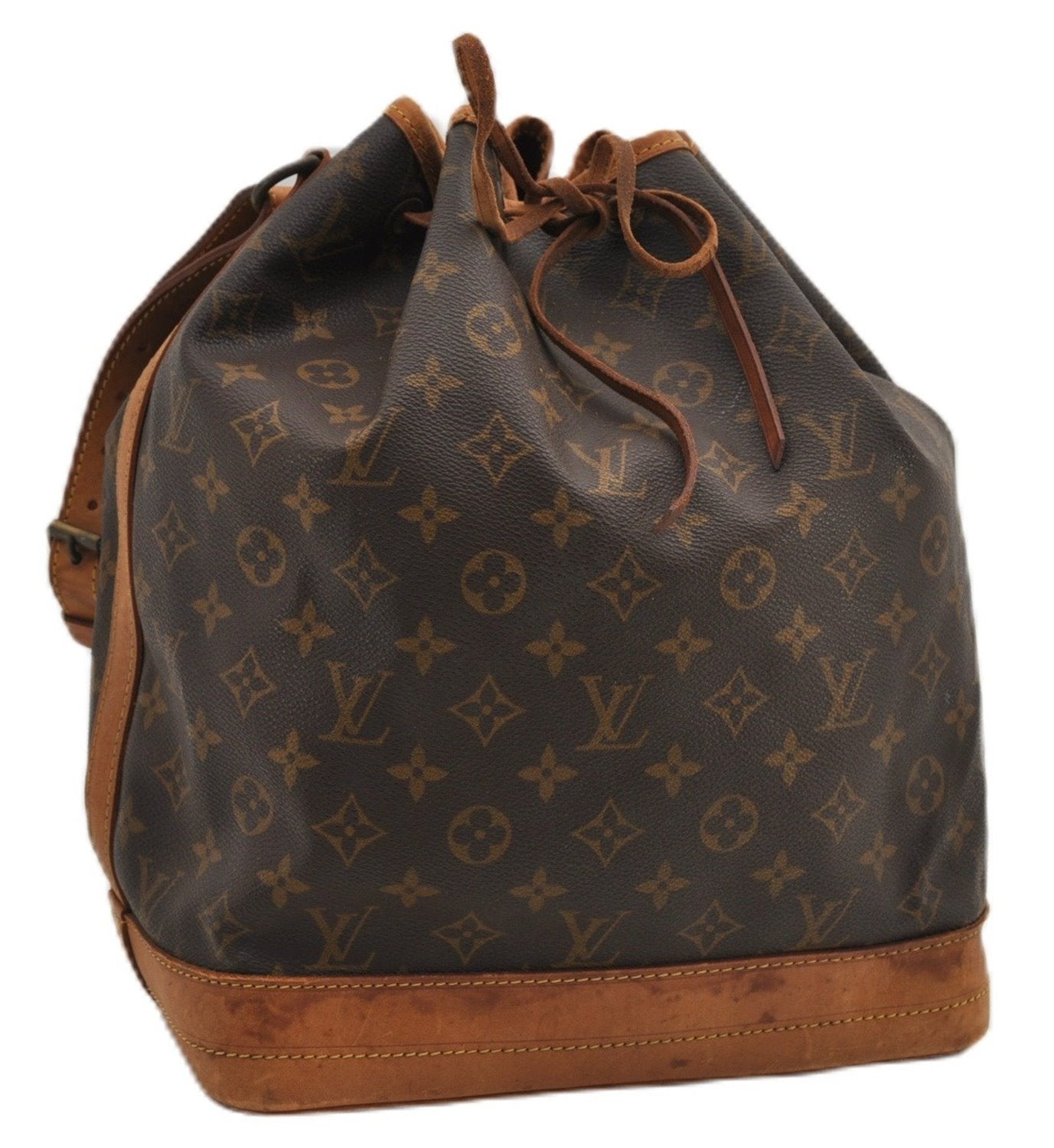 Authentic Louis Vuitton Monogram Noe Shoulder Drawstring Bag M42224 LV 9826E