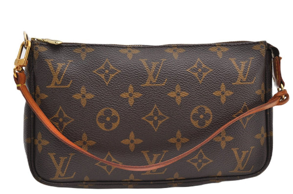 Authentic Louis Vuitton Monogram Pochette Accessoires Pouch M51980 LV 9830E