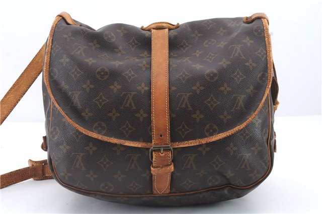 Auth Louis Vuitton Monogram Saumur 35 Shoulder Cross Body Bag M42254 LV 9831C