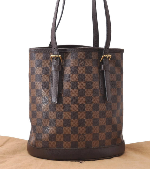 Authentic Louis Vuitton Damier Marais Bucket Shoulder Bag N42240 LV 9832C