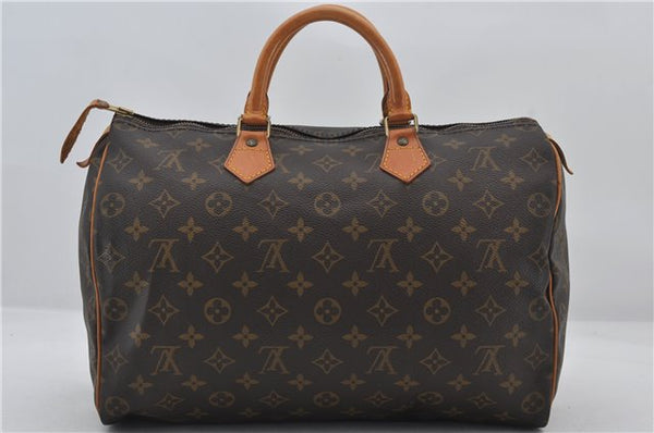 Authentic Louis Vuitton Monogram Speedy 35 Hand Boston Bag M41524 LV 9833E