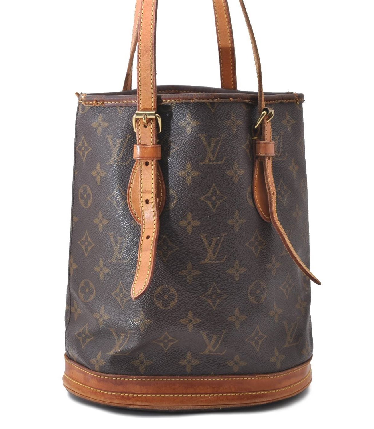 Authentic Louis Vuitton Monogram Bucket PM Shoulder Bag M42238 LV 9836C