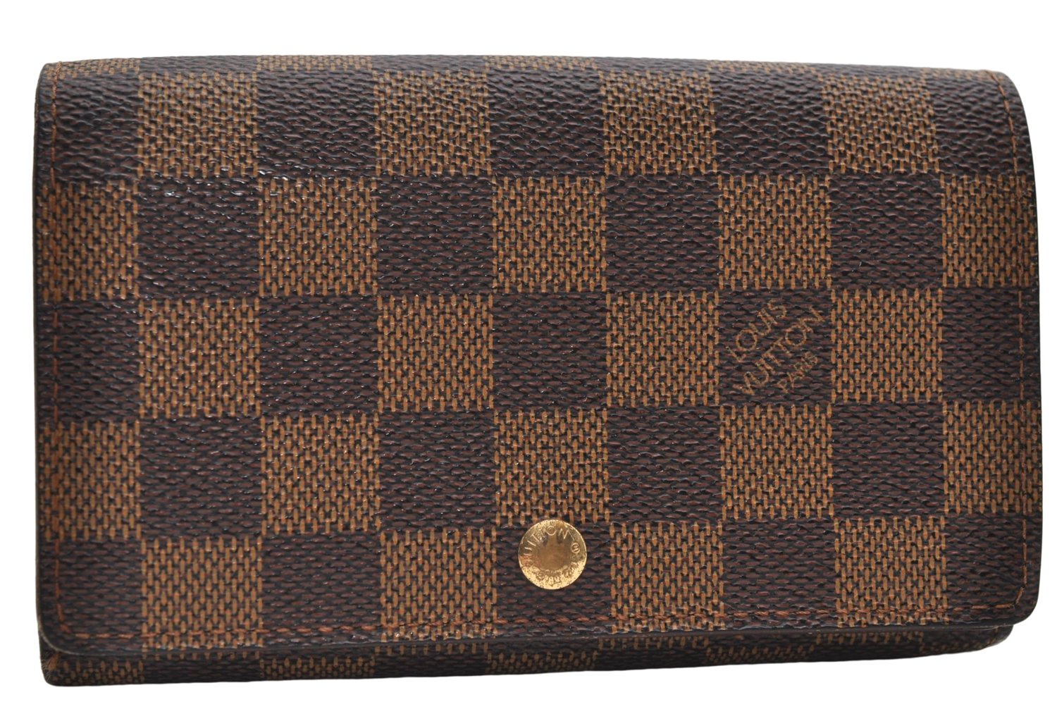 Auth Louis Vuitton Damier Porte Monnaie Billets Tresor Wallet N61730 LV 9836D