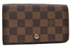 Auth Louis Vuitton Damier Porte Monnaie Billets Tresor Wallet N61730 LV 9836D