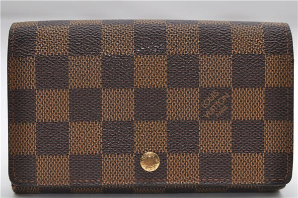 Auth Louis Vuitton Damier Porte Monnaie Billets Tresor Wallet N61730 LV 9836D