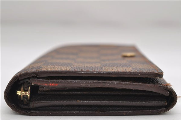Auth Louis Vuitton Damier Porte Monnaie Billets Tresor Wallet N61730 LV 9836D