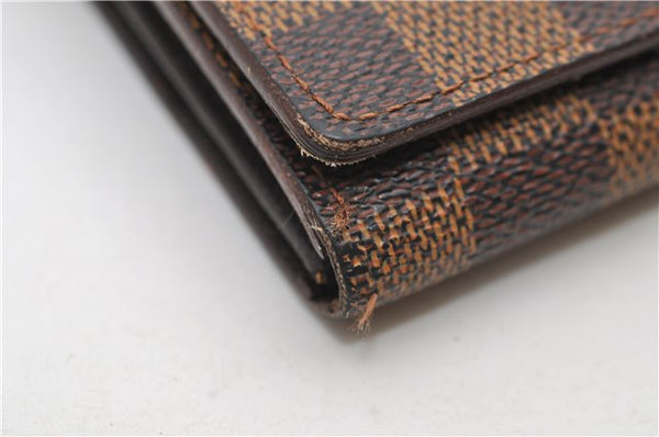Auth Louis Vuitton Damier Porte Monnaie Billets Tresor Wallet N61730 LV 9836D