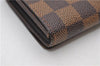 Auth Louis Vuitton Damier Porte Monnaie Billets Tresor Wallet N61730 LV 9836D