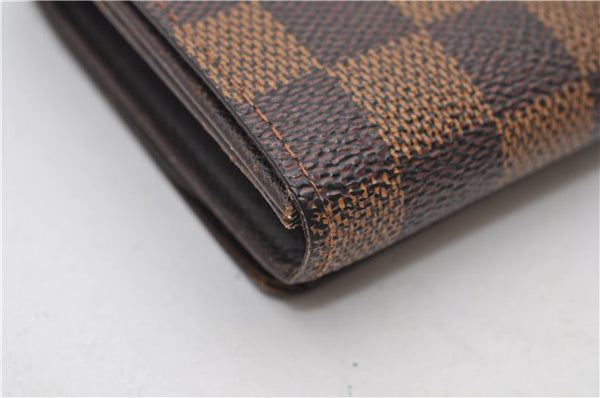 Auth Louis Vuitton Damier Porte Monnaie Billets Tresor Wallet N61730 LV 9836D