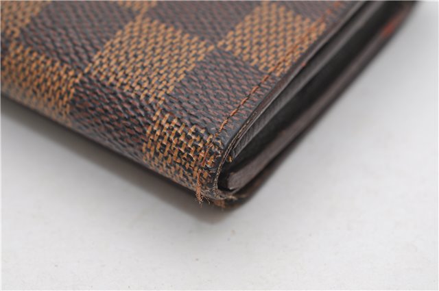 Auth Louis Vuitton Damier Porte Monnaie Billets Tresor Wallet N61730 LV 9836D
