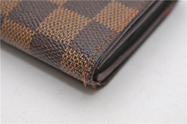 Auth Louis Vuitton Damier Porte Monnaie Billets Tresor Wallet N61730 LV 9836D